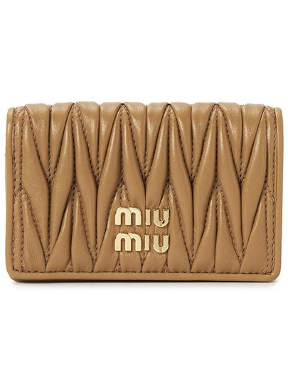 Matelasse Nappa Leather Half Wallet Brown - MIU MIU - BALAAN 2