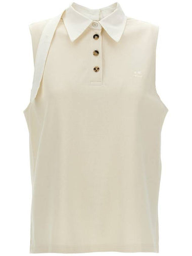 Courrèges 'Sangle Sleeveless' Polo Shirt - COURREGES - BALAAN 1