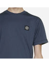 Logo Patch Cotton Short Sleeve T-Shirt Avio Blue - STONE ISLAND - BALAAN 3