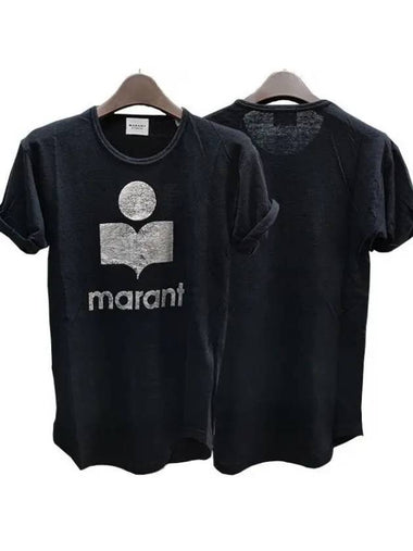 Etoile KOLDI Linen Silver Logo Short Sleeve T shirt 38700120 270352 1100242 - ISABEL MARANT - BALAAN 1