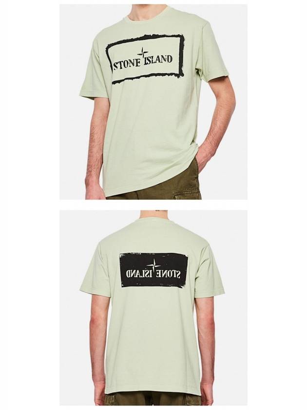 Stencil One Logo Short Sleeve T-Shirt Light Green - STONE ISLAND - BALAAN 7