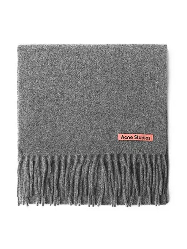 Wool Fringe Muffler Grey Melange - ACNE STUDIOS - BALAAN.