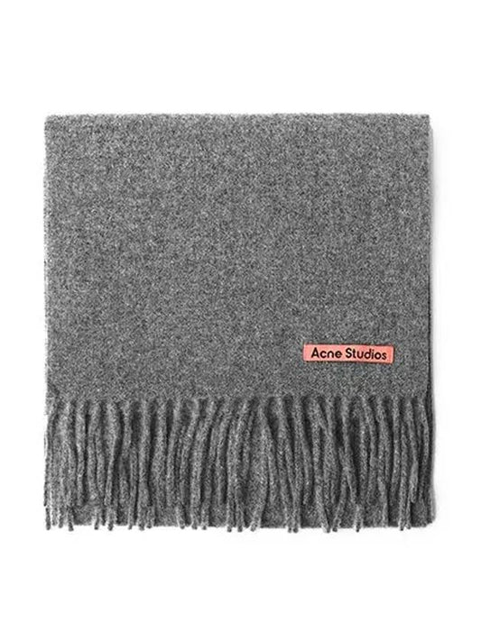 Wool Fringe Muffler Grey Melange - ACNE STUDIOS - BALAAN.