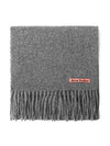 CA0218 GRAY MELANGE Skinny Fringe Wool Muffler - ACNE STUDIOS - BALAAN 3