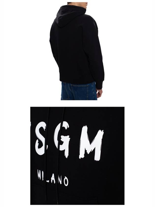 Milano Brushed Logo Hoodie Black - MSGM - BALAAN 6