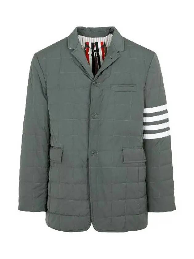 4 Bar Poly Twill Padding Blazer Jacket Grey - THOM BROWNE - BALAAN 2