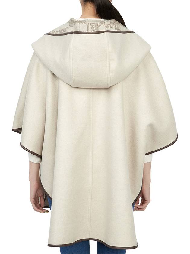 Reseda Hooded Poncho Jacket Ivory - MAX MARA - BALAAN 5