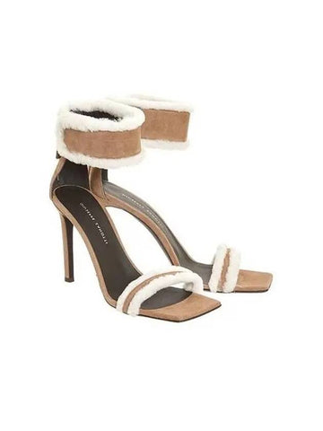 Fur strap point sandal heel beige 271234 - GIUSEPPE ZANOTTI - BALAAN 1