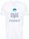 Karman Logo Linen Short Sleeve T-Shirt White - ISABEL MARANT - BALAAN 2