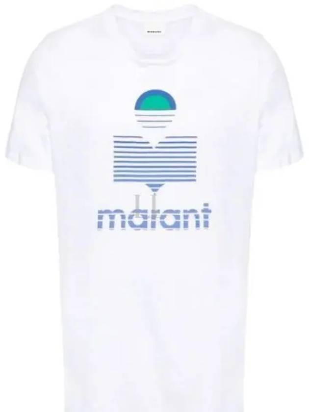 Karman Logo Linen Short Sleeve T-Shirt White - ISABEL MARANT - BALAAN 2