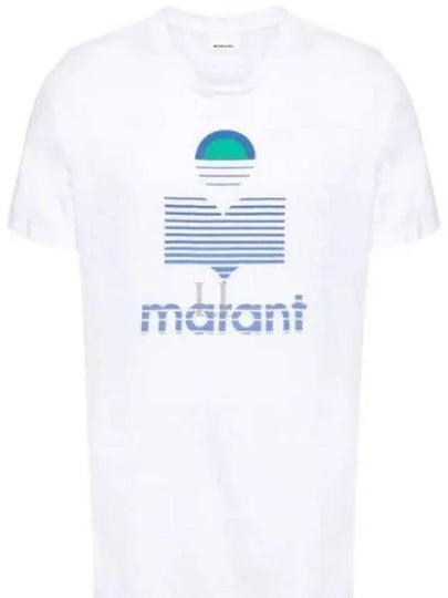 Karman Logo Linen Short Sleeve T-Shirt White - ISABEL MARANT - BALAAN 2