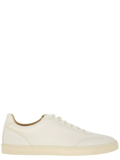 Grain Leather Low Top Sneakers White - BRUNELLO CUCINELLI - BALAAN 2