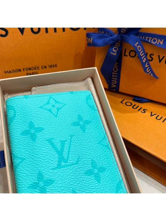 Cowhide leather pocket card wallet mint blue - LOUIS VUITTON - BALAAN 2