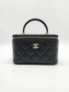 Gold Hardware Chain Lambskin Cosmetic Cross Bag Black - CHANEL - BALAAN 3