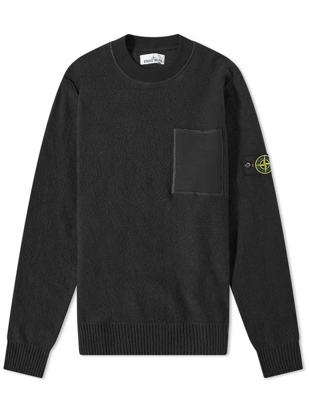 Wappen Patch Soft Cotton Knit Top Black - STONE ISLAND - BALAAN 2