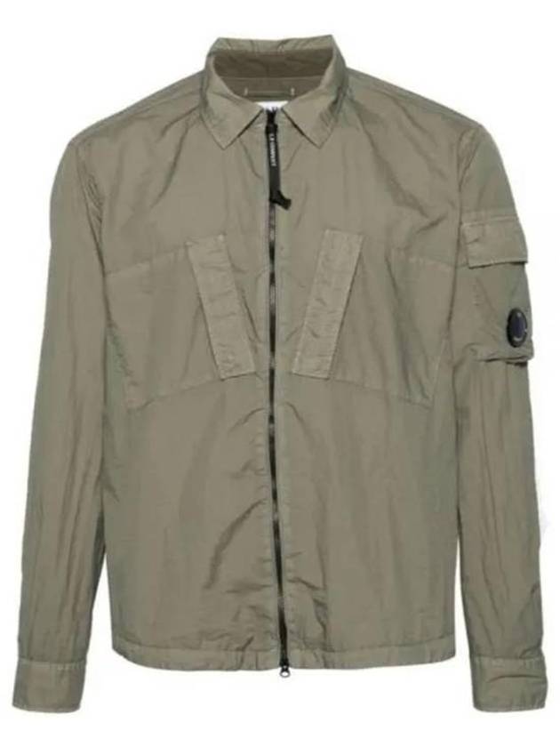 Taylon L Zipped Long Sleeve Shirt Green - CP COMPANY - BALAAN 2