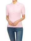 Courr ges 323MPO017FI0001 POWDER PINK Women s Short Sleeve Knit - COURREGES - BALAAN 7