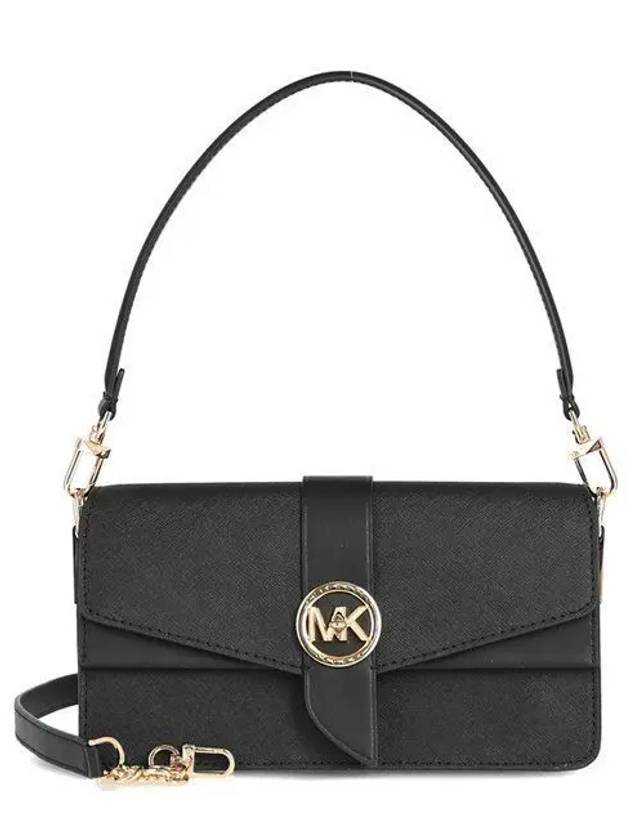 Greenwich Saffiano Medium Shoulder Bag Black - MICHAEL KORS - BALAAN 2