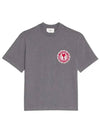 Heart Logo Patch Short Sleeve T-Shirt Grey - AMI - BALAAN 2