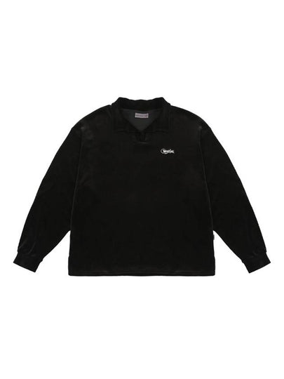 Velvet Open Rugby Polo Shirt Black - ARCANE FUNK - BALAAN 2