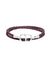 CD Icon Braided Calfskin Leather Bracelet Burgundy Silver Finish Brass B1973HOMLE D074 - DIOR - BALAAN 1