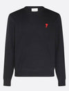 de Coeur Embroidery Crewneck Knit Top Black - AMI - BALAAN 2