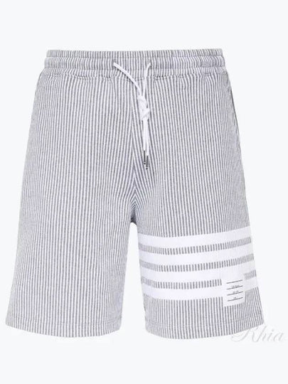 Seersucker Loopback 4-Bar Sweat Shorts Light Grey - THOM BROWNE - BALAAN 2