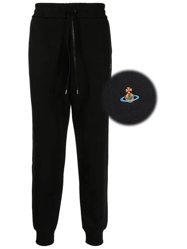 Women's ORB Embroidered Logo Classic Jogger Track Pants Black - VIVIENNE WESTWOOD - BALAAN 3