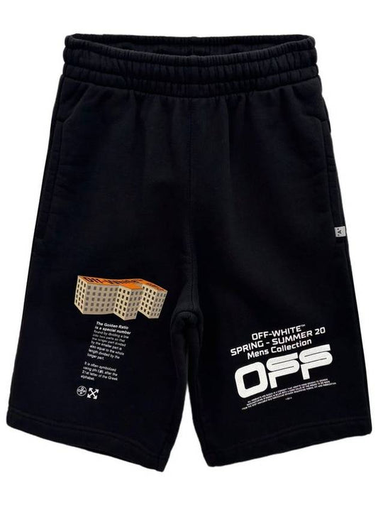 Men's Logo Print Bermuda Shorts Black - OFF WHITE - BALAAN 2