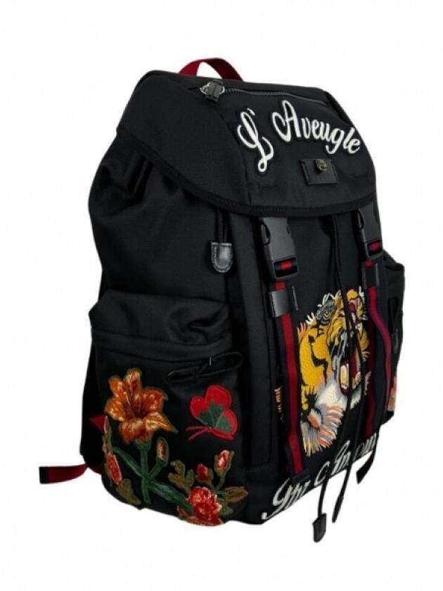 Tiger Canvas Backpack Black - GUCCI - BALAAN 3