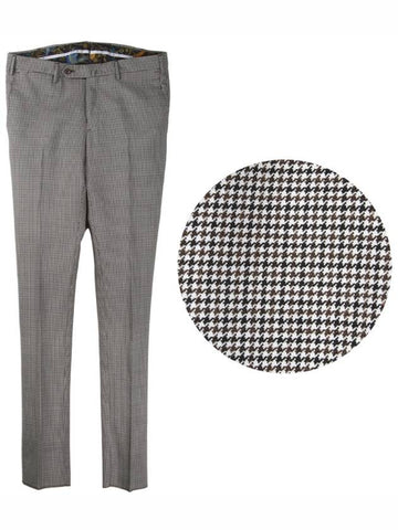 Super slim houndstooth check virgin wool pants - PT TORINO - BALAAN 1