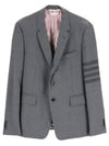 Twill School Uniform 4 Bar Slim Fit Jacket Medium Grey - THOM BROWNE - BALAAN 2