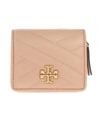 Kira Chevron Half Wallet Beige - TORY BURCH - BALAAN 1