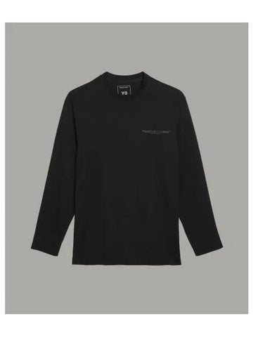 Y 3 U logo long sleeve tee black LS - Y-3 - BALAAN 1