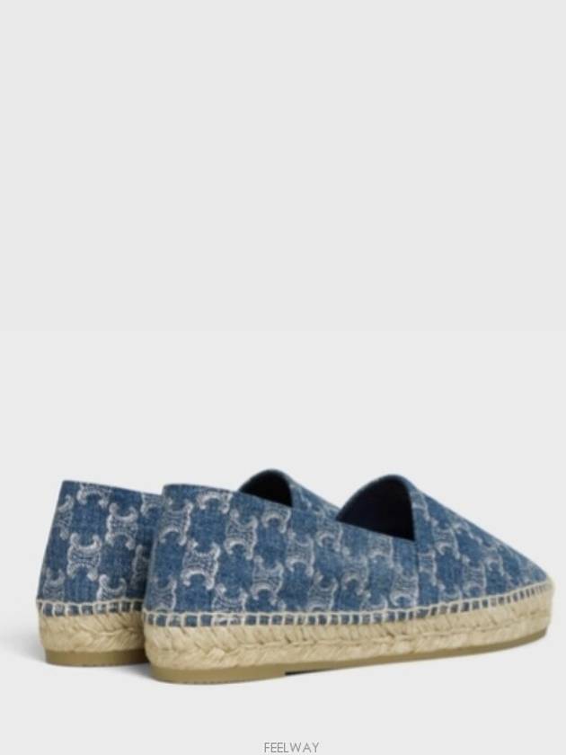 Triomphe Stamped Denim Espadrilles Navy - CELINE - BALAAN 5