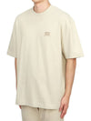 Men's Crewneck Cotton Short Sleeve T-Shirt Beige - HUGO BOSS - BALAAN 3