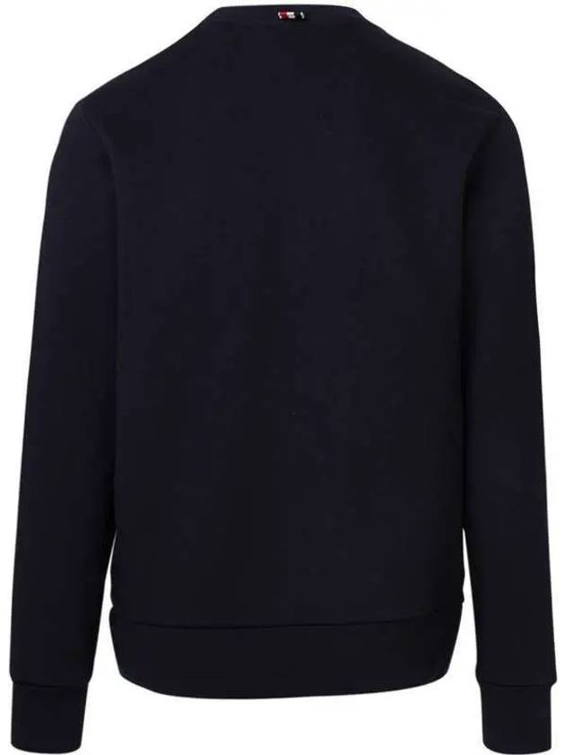 Men's Three-Stripe Tab Pocket Loopback Crew Neck Sweatshirt Navy - THOM BROWNE - BALAAN 5