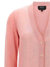 Bella Logo Embroidery Cardigan Pink - A.P.C. - BALAAN 4