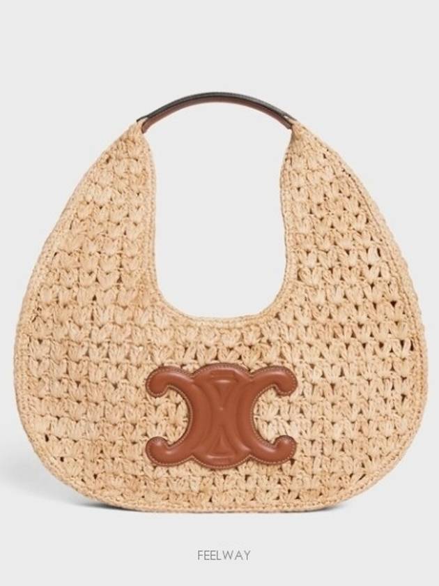 Classic Panier Raffia Calfskin Shoulder Bag Tan - CELINE - BALAAN 2