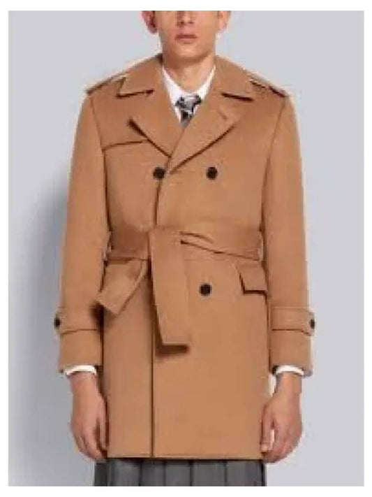 Double Breasted Trench Coat Camel - THOM BROWNE - BALAAN 2