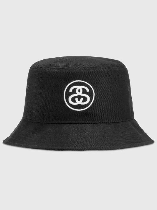 Stüssy SS Link Deep Engraved Double Logo Bucket Hat Black - STUSSY - BALAAN 1