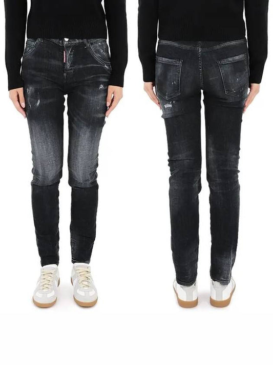 Women's Washed Black Slim Cool Girl Jeans S75LB0825 S30503 900 - DSQUARED2 - BALAAN.