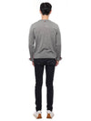 Intarsia Stitch Crew Neck Merino Wool Knit Top Light Grey - THOM BROWNE - BALAAN 6