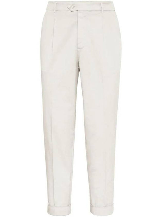 Lace Sure Fit Cotton Straight Pants Light Beige - BRUNELLO CUCINELLI - BALAAN 1