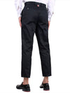 Men's Twill Unconstructed Cotton Straight Pants Navy - THOM BROWNE - BALAAN 5