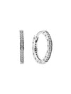 Sparkle Logo Hoop Earrings Silver - PANDORA - BALAAN 1