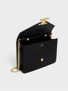 Triomphe Chain Shiny Calfskin Half Wallet Black - CELINE - BALAAN 5