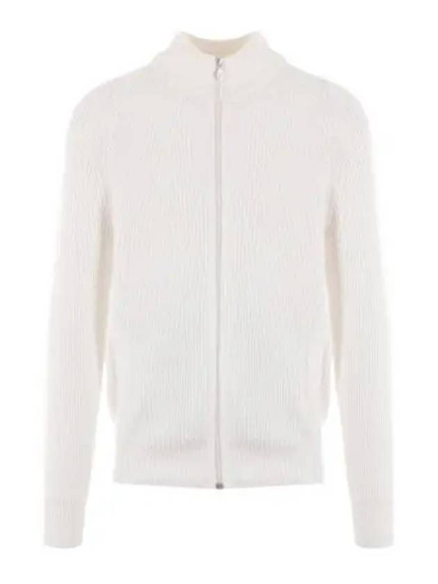 Ribbed Cotton Full-Zip Cardigan White - BRUNELLO CUCINELLI - BALAAN 2