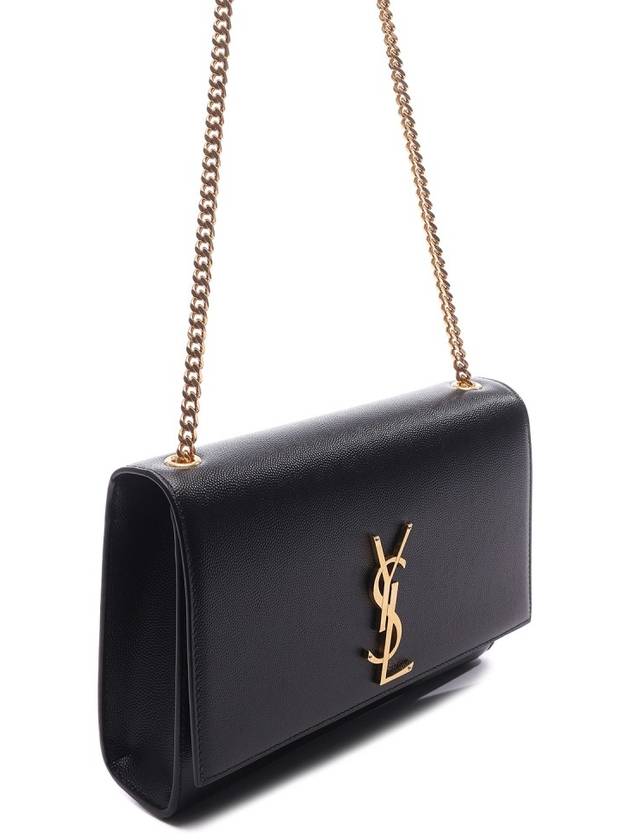 Monogram Kate Chain Gold Hardware Medium Cross Bag Black - SAINT LAURENT - BALAAN 4