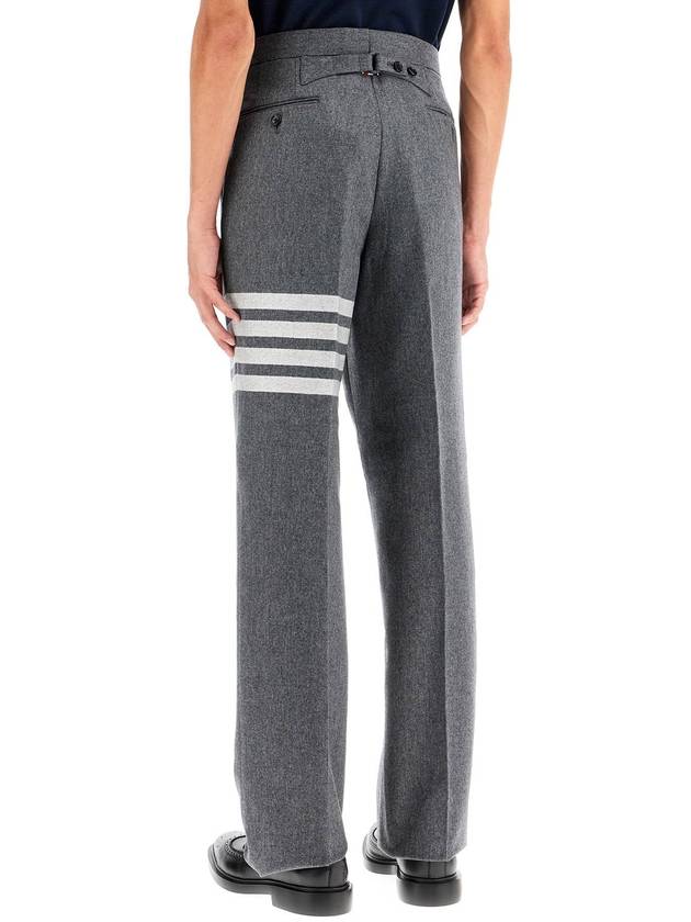 Bar Low Waist Tailored Straight Pants Med Grey - THOM BROWNE - BALAAN 4